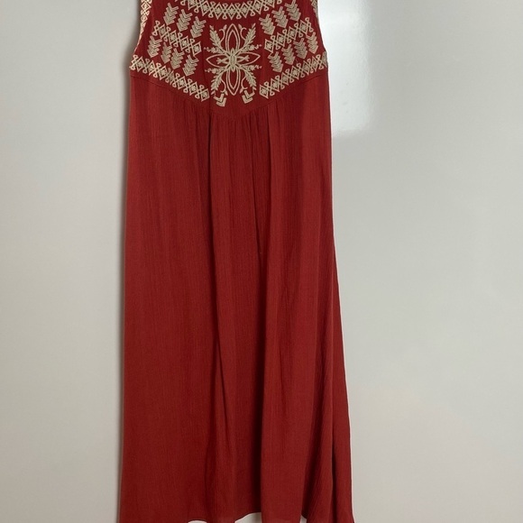 One the Land Embroidered Woven‎ Tank Sleeveless Dress cutout tie back Size Small - Picture 2 of 10